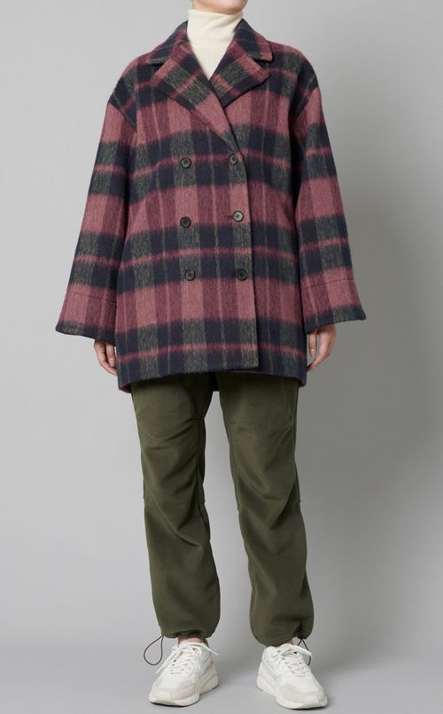 アルパカシャギーチェックコート