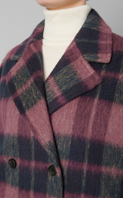 アルパカシャギーチェックコート