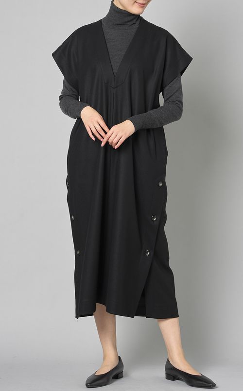 メルトン深Vネックワンピース