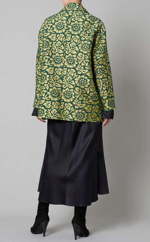 フラワーパターンローブレストPコート