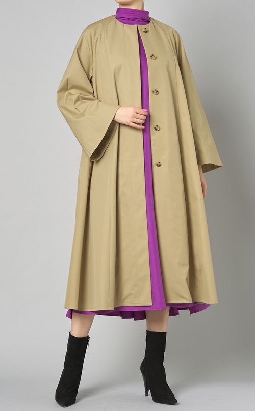 【別注】ギャザーフレアロングコート