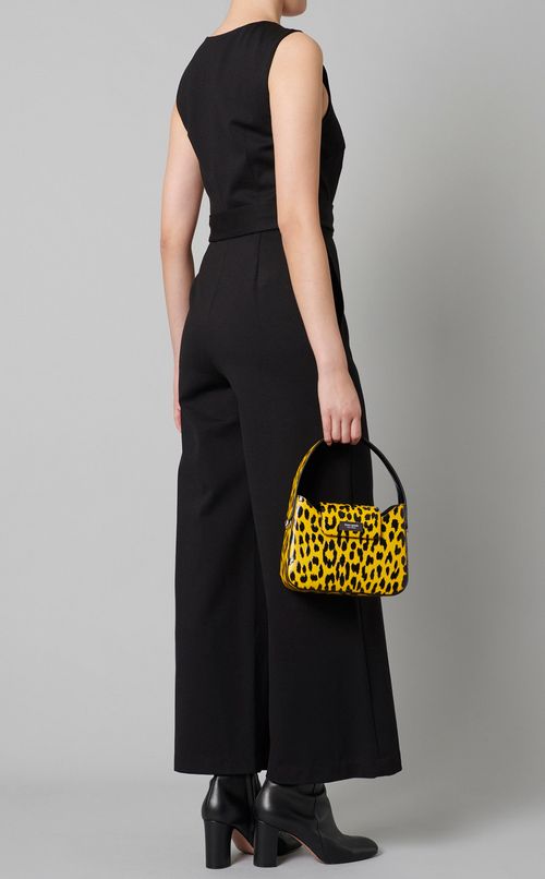 レオパードプリントレザーバッグ