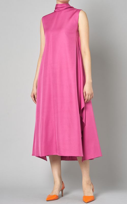 シルクハイネックノースリーブワンピース