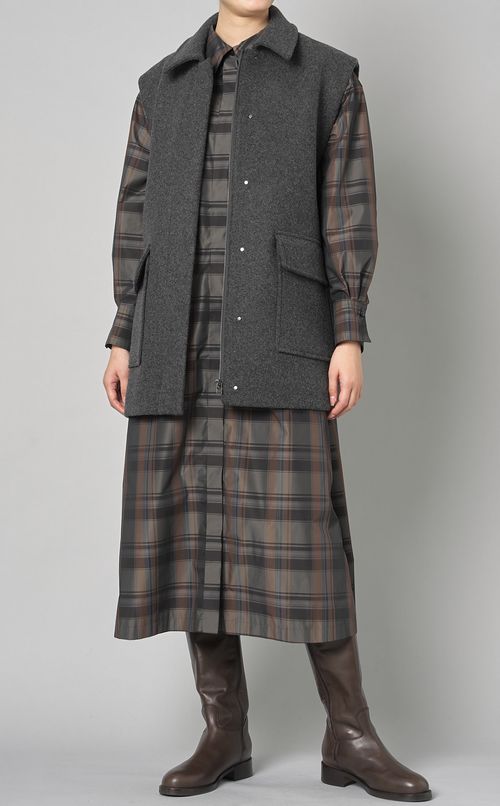 スカート付レイヤードシャツドレス