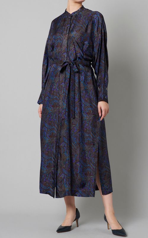 ペイズリープリントシャツドレス