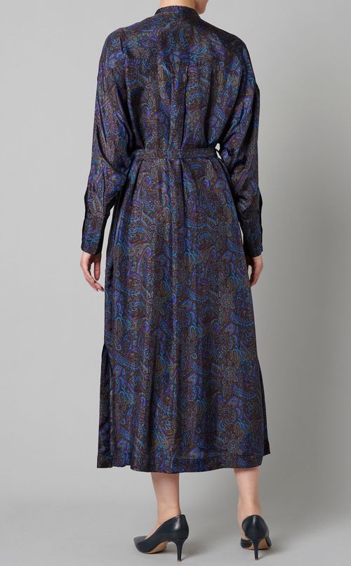 ペイズリープリントシャツドレス