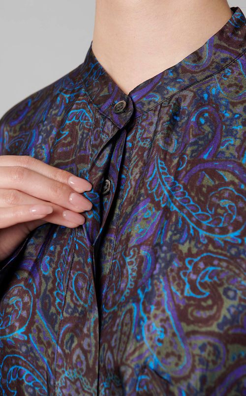 ペイズリープリントシャツドレス