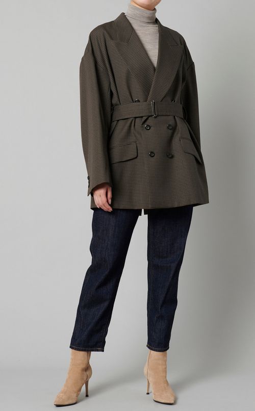 チェックドロップショルダージャケット