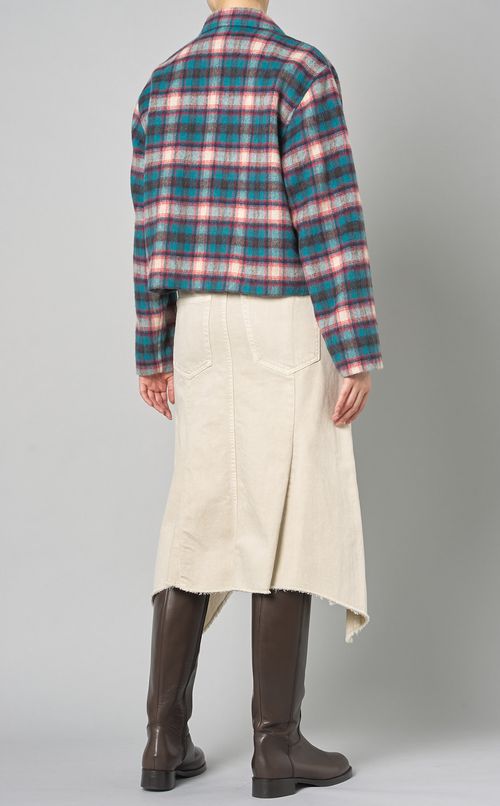 ウールチェックショートジャケット