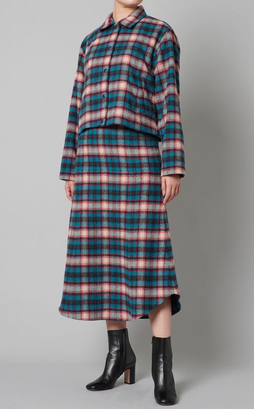 ウールチェックショートジャケット