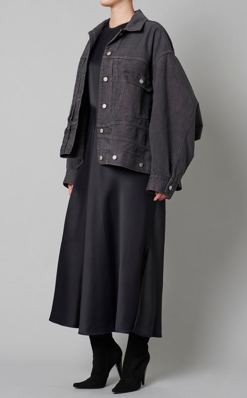 ロングスリーブドレープワンピース