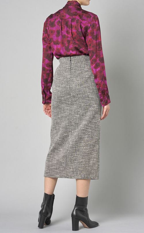 フラワープリントボウタイブラウス