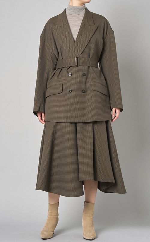 チェックドロップショルダージャケット