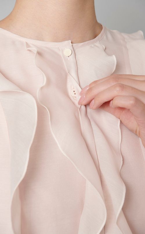 フリルシアーノーカラーブラウス