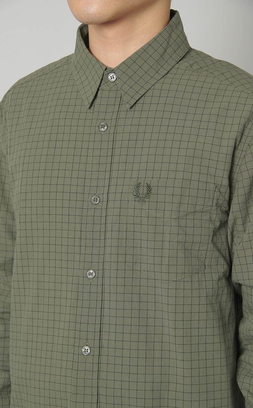 グリッドチェックシャツ