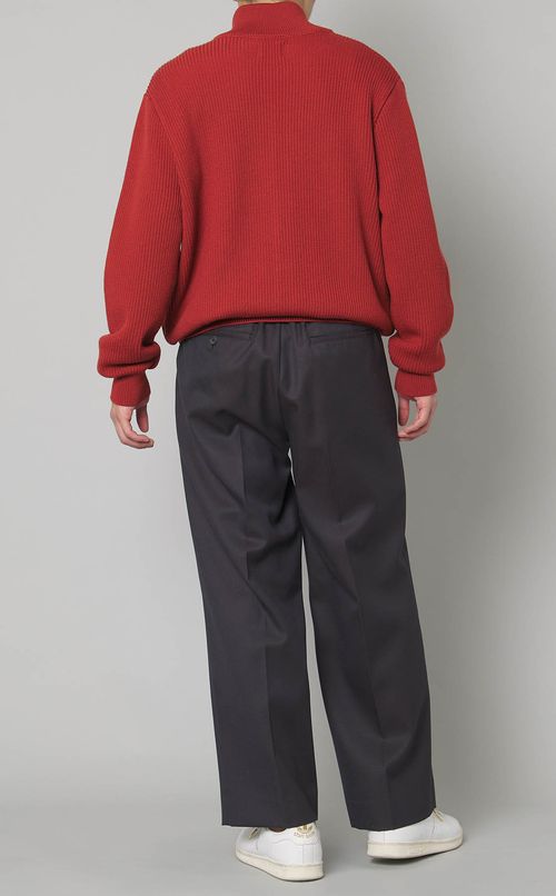 リブニットジップブルゾン