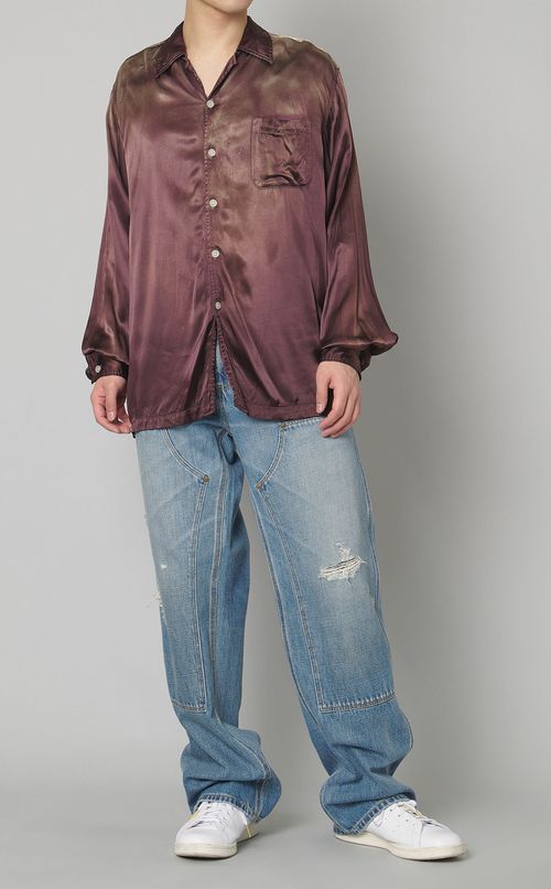 ブリーチレーヨンオープンカラーシャツ