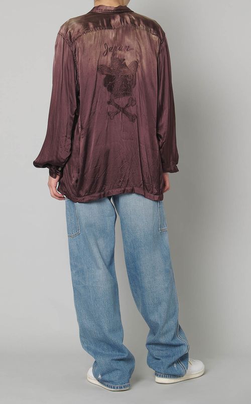 ブリーチレーヨンオープンカラーシャツ