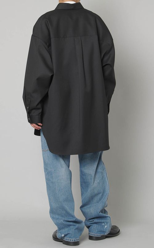 シャンブレーウールシャツコート