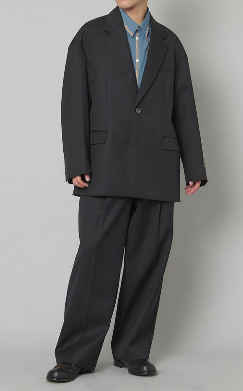 シャンブレーウールシングルジャケット