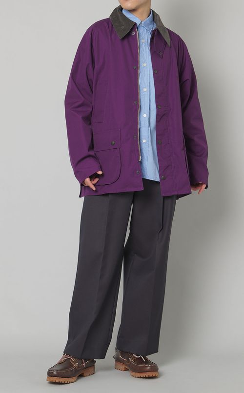 シャンブレーウールワイドパンツ