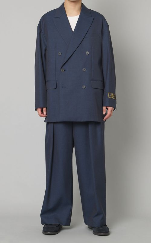 シャンブレーウールツータックパンツ