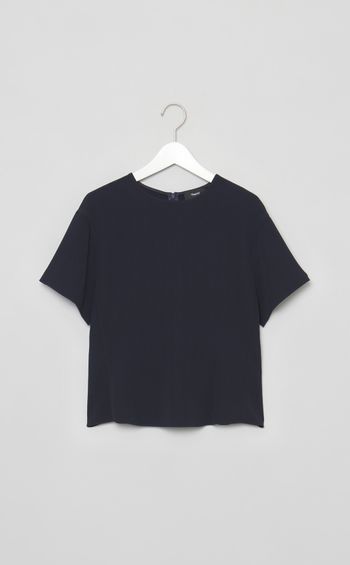 トリアセテートハーフスリーブブラウス