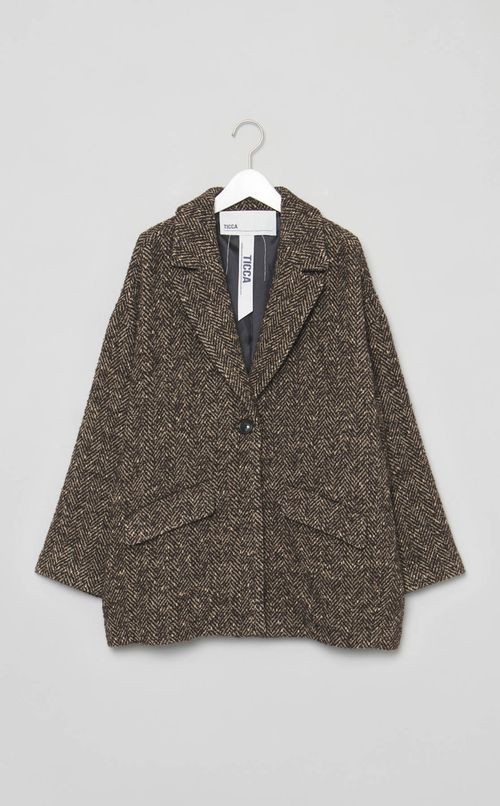 ミックスツイードピーコート
