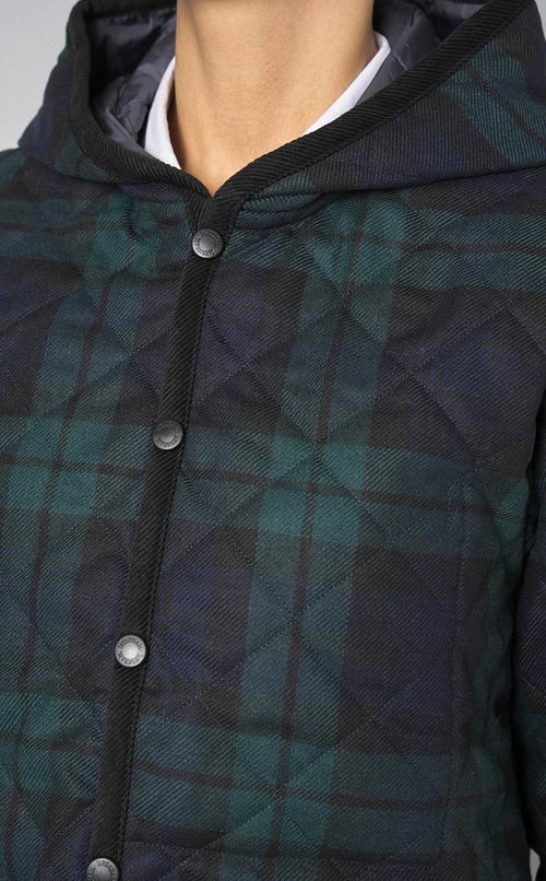 キルティングチェックフーディブルゾン