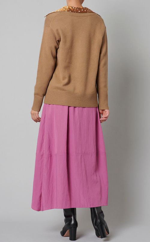 ワイドリブVネックニットプルオーバー