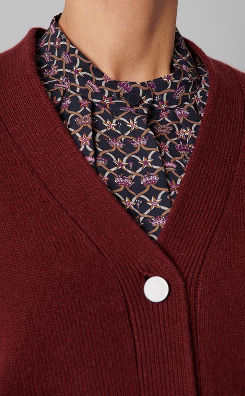 ウールVネックボクシーカーディガン