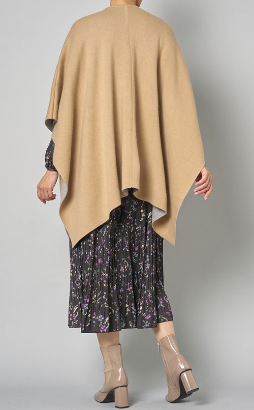 ウールダブルフェイスケープカーディガン