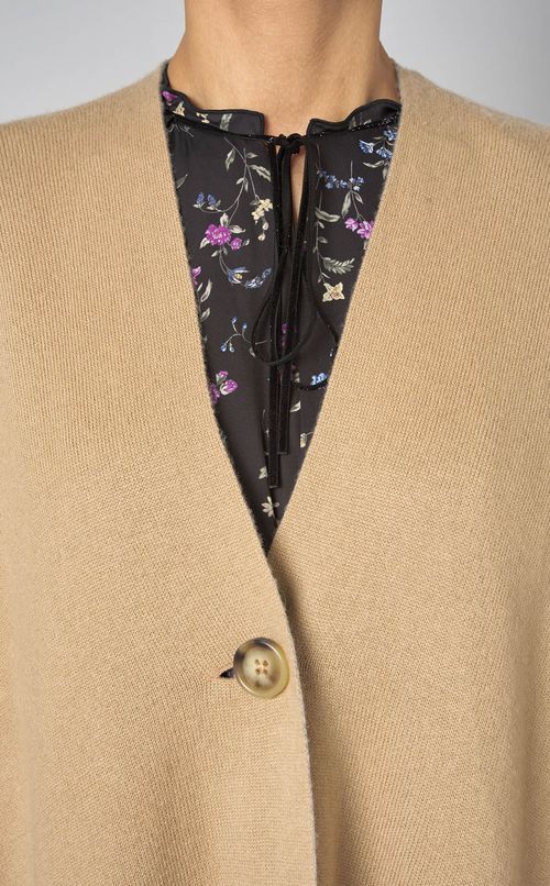 ウールダブルフェイスケープカーディガン