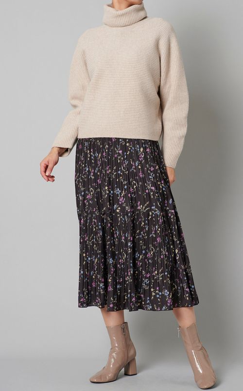 ウールリブタートルネックニット