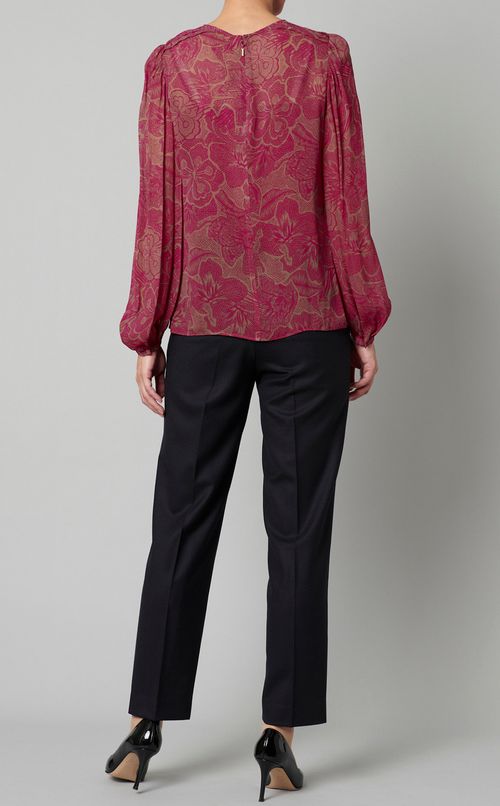 フラワープリントプルオーバーブラウス