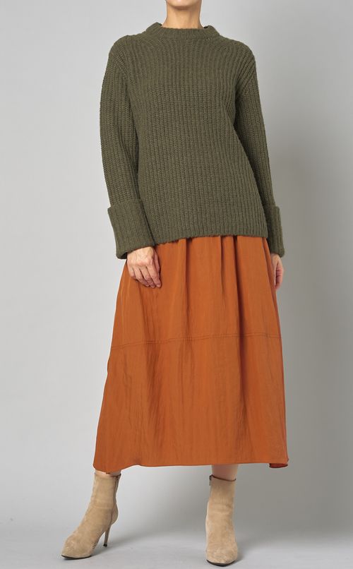 ウールリブワイドカフニットプルオーバー