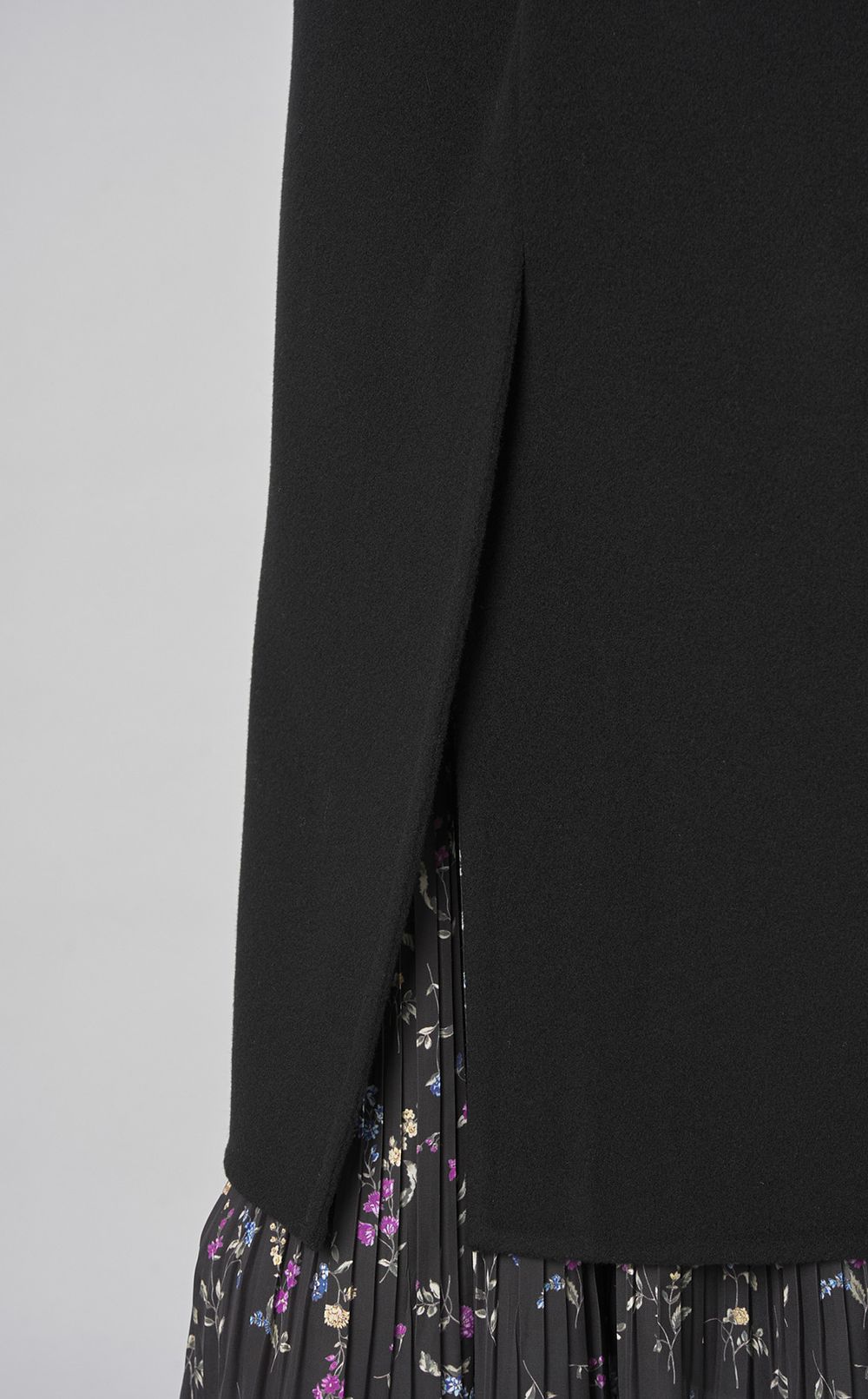 ドレープネックウールコート