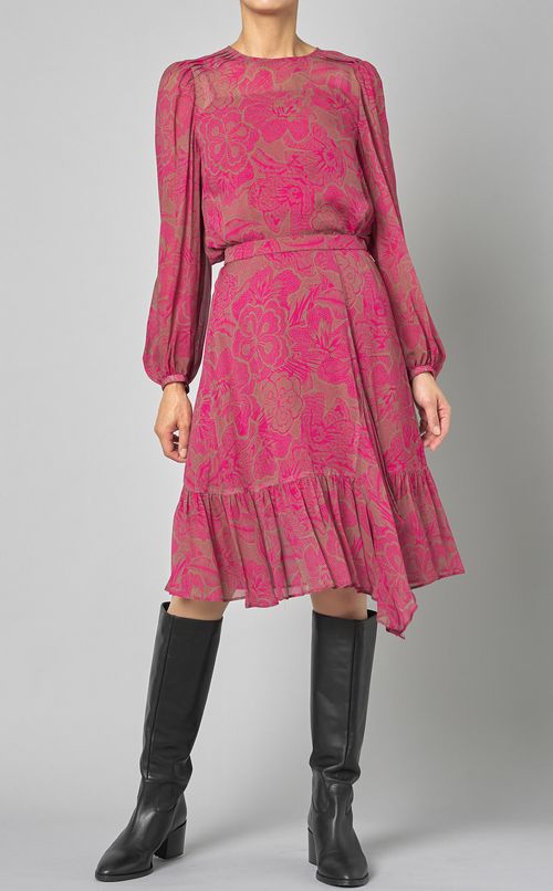 フラワープリントプルオーバーブラウス