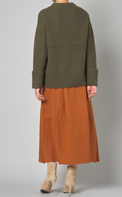 ウールリブワイドカフニットプルオーバー