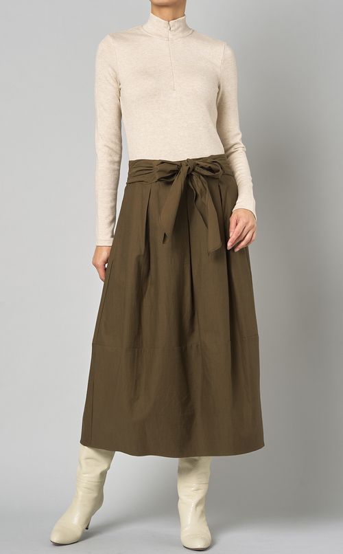 ハーフジップハイネックニット