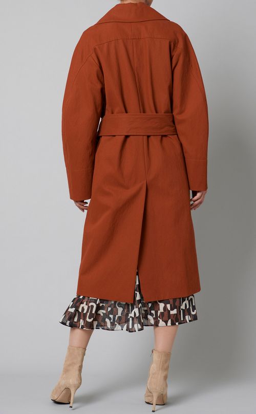 コットンナイロンベルテッドコート