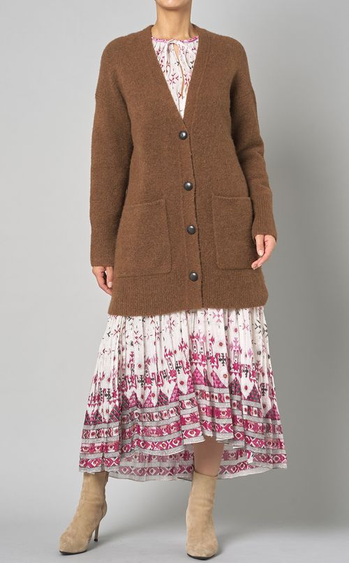 ウールVネックロングカーディガン