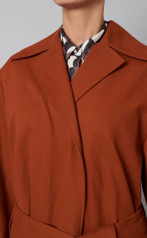 コットンナイロンベルテッドコート