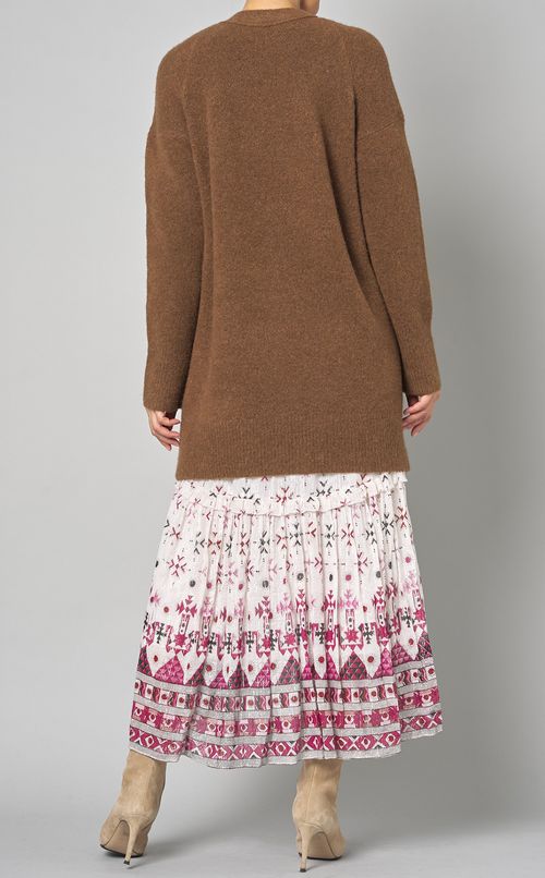 ウールVネックロングカーディガン