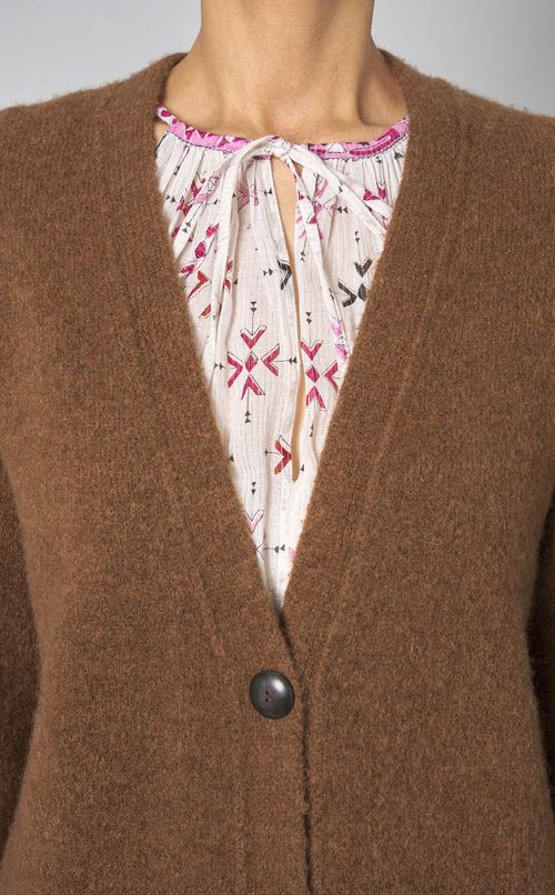 ウールVネックロングカーディガン