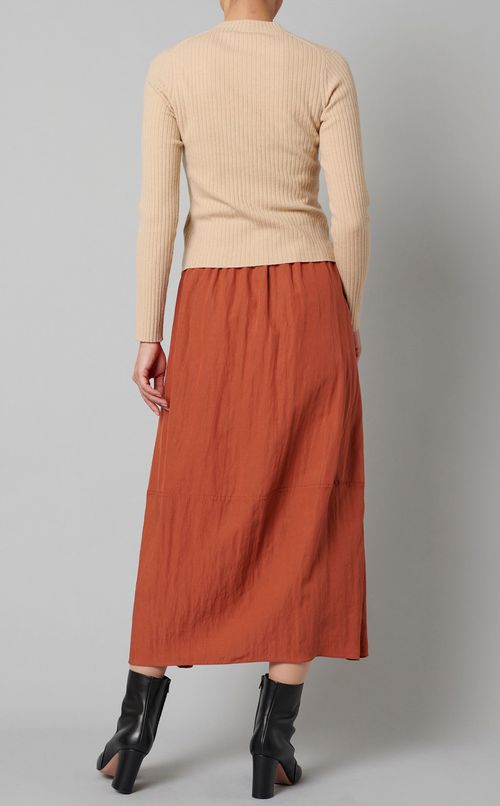 ウールクルーネックリブカーディガン