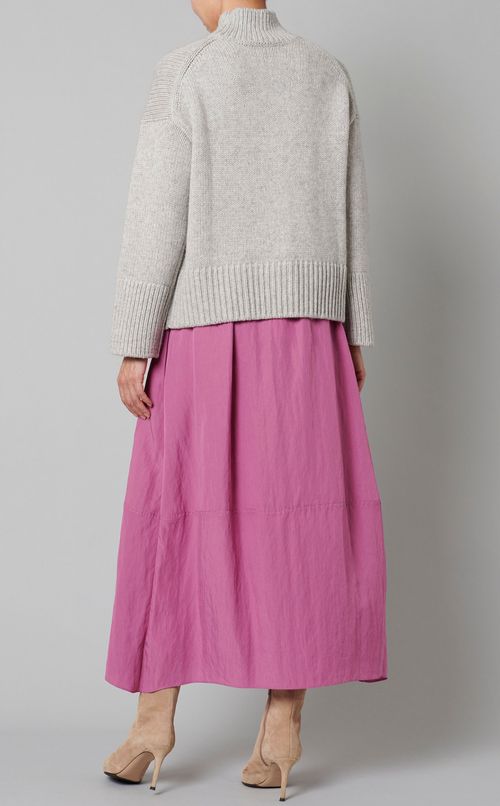 ウールハイネックドロップショルダーニット