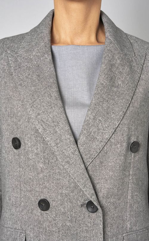 ツイードダブルブレストコー卜