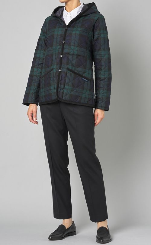 キルティングチェックフーディブルゾン