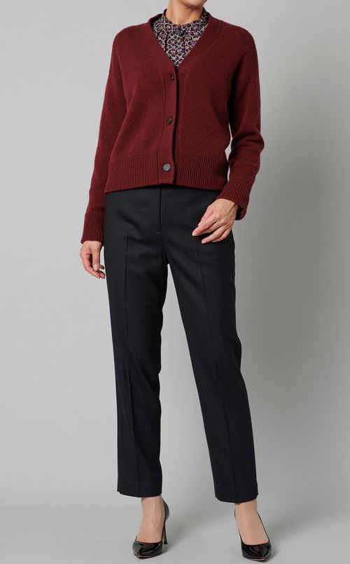 ウールVネックボクシーカーディガン